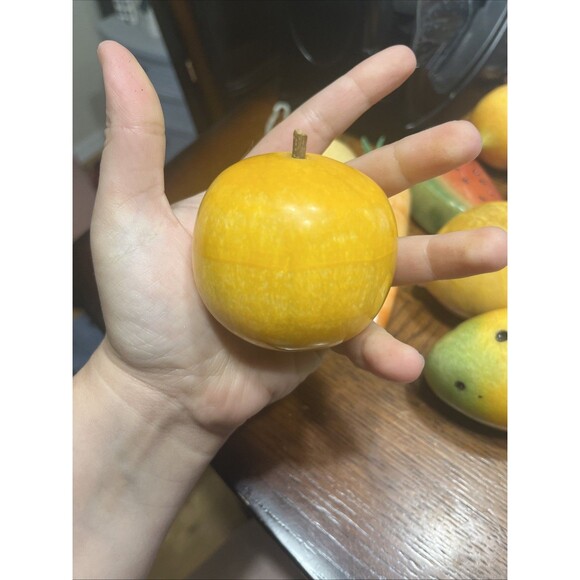 Lot Carved Onyx Marble Stone Fruit Hand Carved Mexico - 17 Pieces - Picture 12 of 16